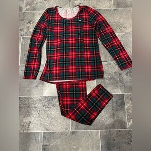 Lucky Brand Women's Plaid Pajama Set Size Large EUC